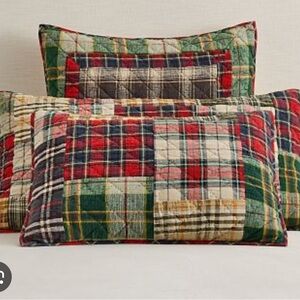 Bundle of 2 Pottery Barn Peyton Plaid Patchwork King Pillow Shams